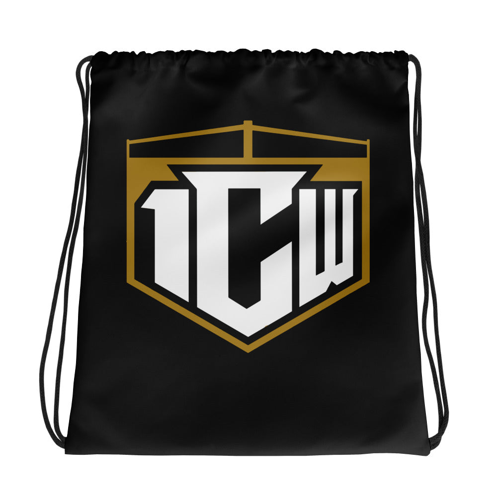 1CW Pro Wrestling New Logo All-Over Print Drawstring Bag