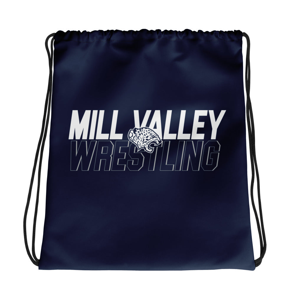 Mill Valley Wrestling All-Over Print Drawstring Bag
