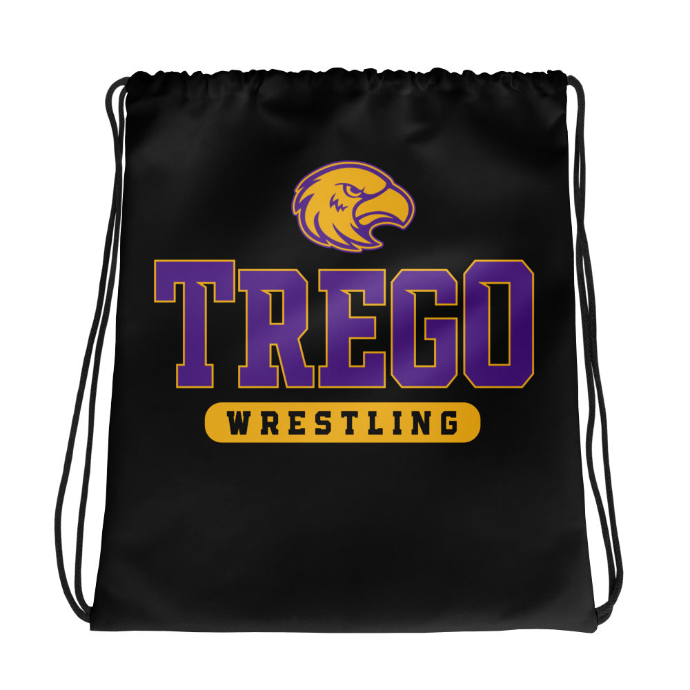 Trego Community High School Wrestling All-Over Print Drawstring Bag