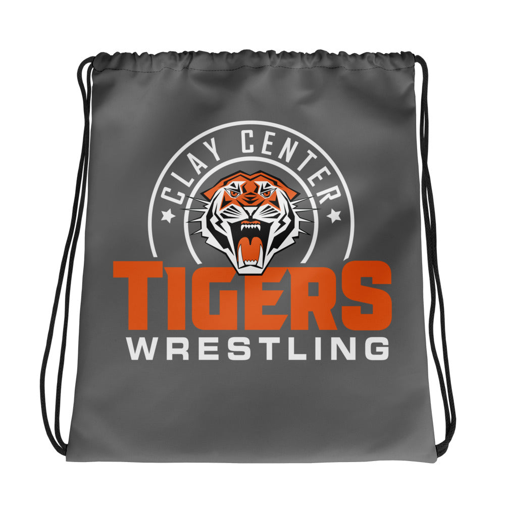Clay Center Wrestling All-Over Print Drawstring Bag