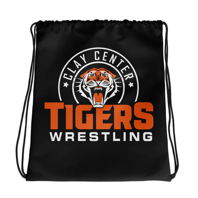 Clay Center Wrestling All-Over Print Drawstring Bag