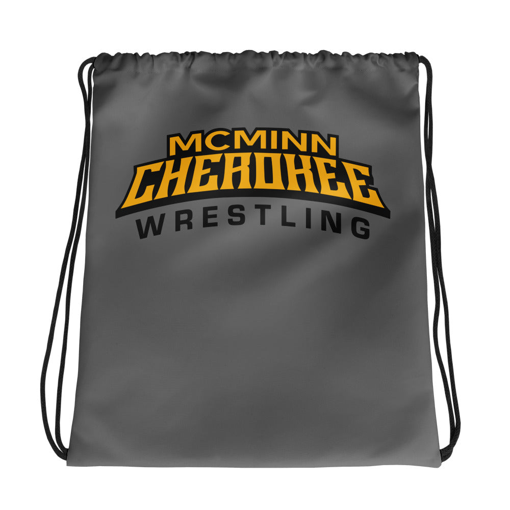 McMinn Cherokees Wrestling All-Over Print Drawstring Bag