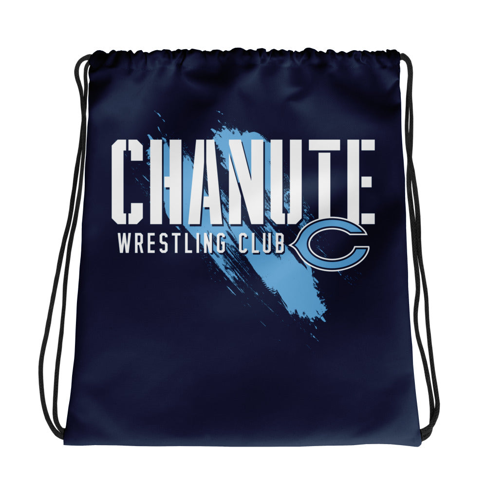 Chanute Wrestling Club All-Over Print Drawstring Bag