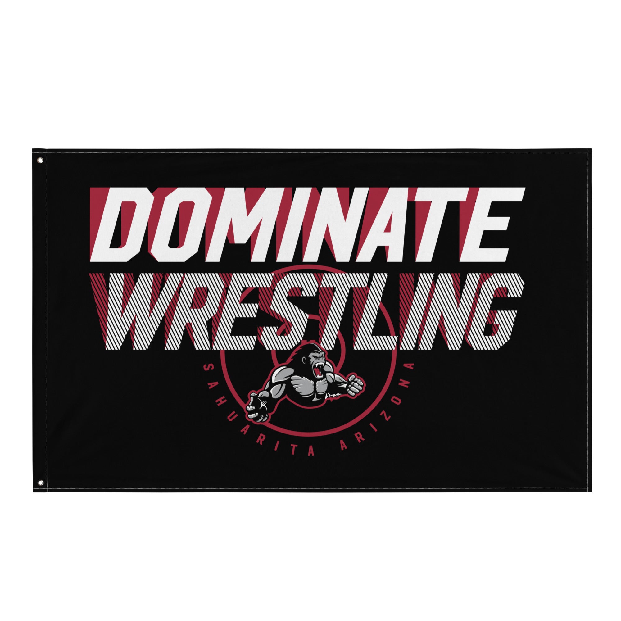 Dominate Wrestling  Black All-Over Print Flag