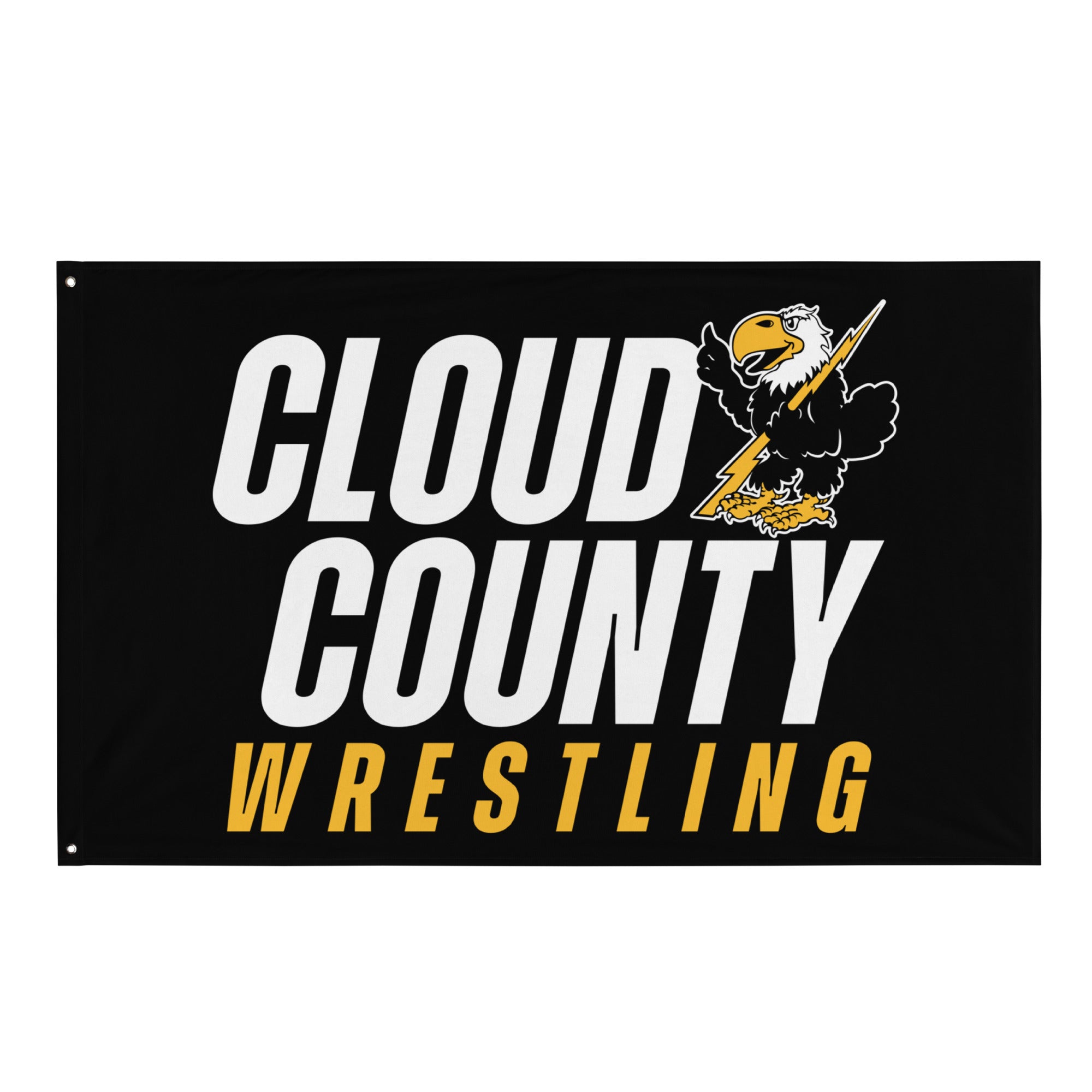 Cloud County CC Wrestling All-Over Print Flag