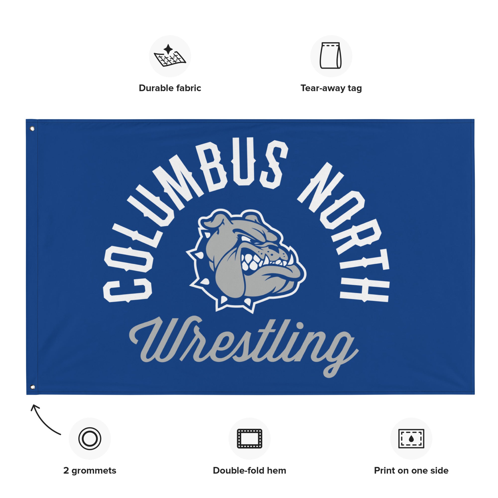 Columbus North Wrestling  All-Over Print Flag