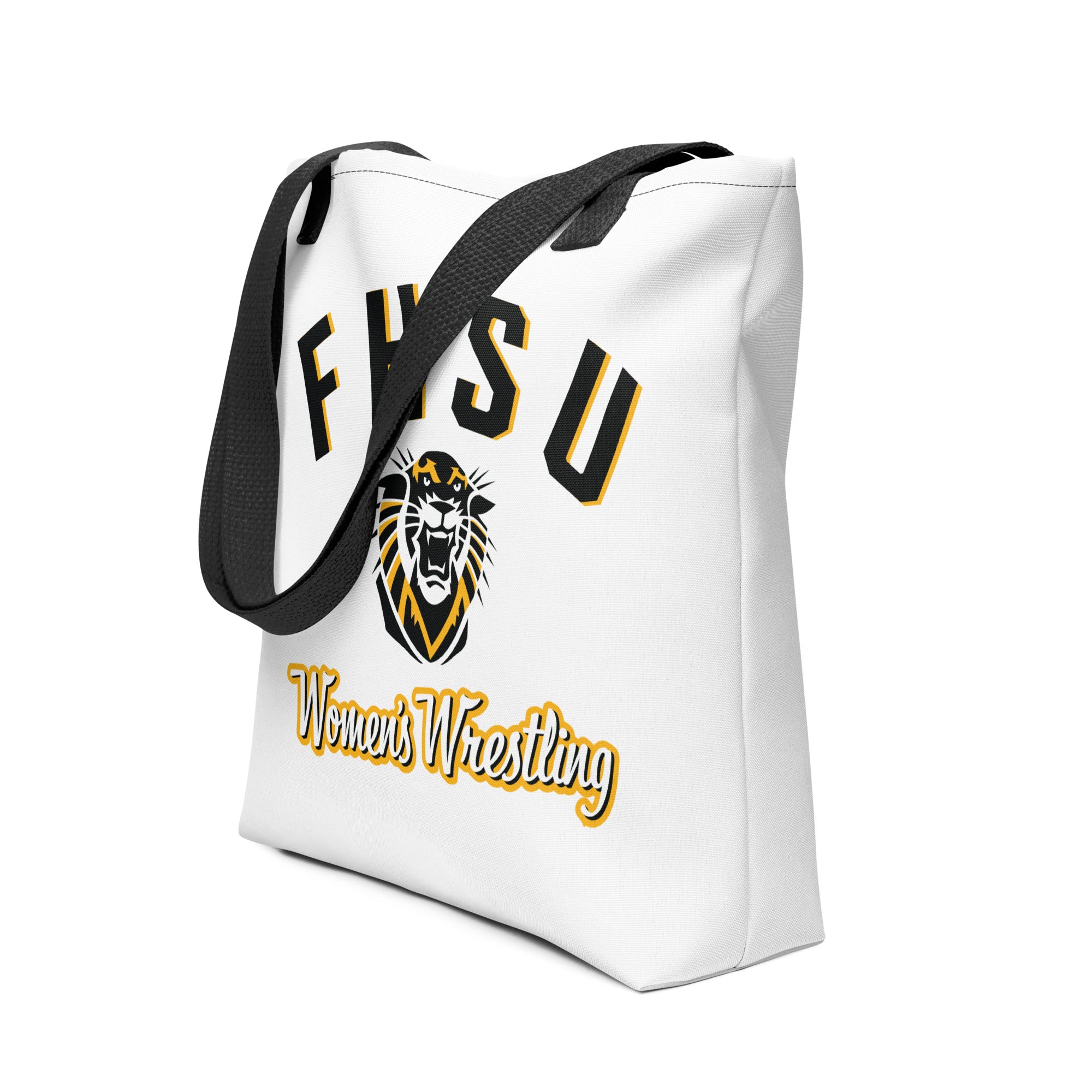 Fort Hays Women's Wrestling Grey All-Over Print Tote