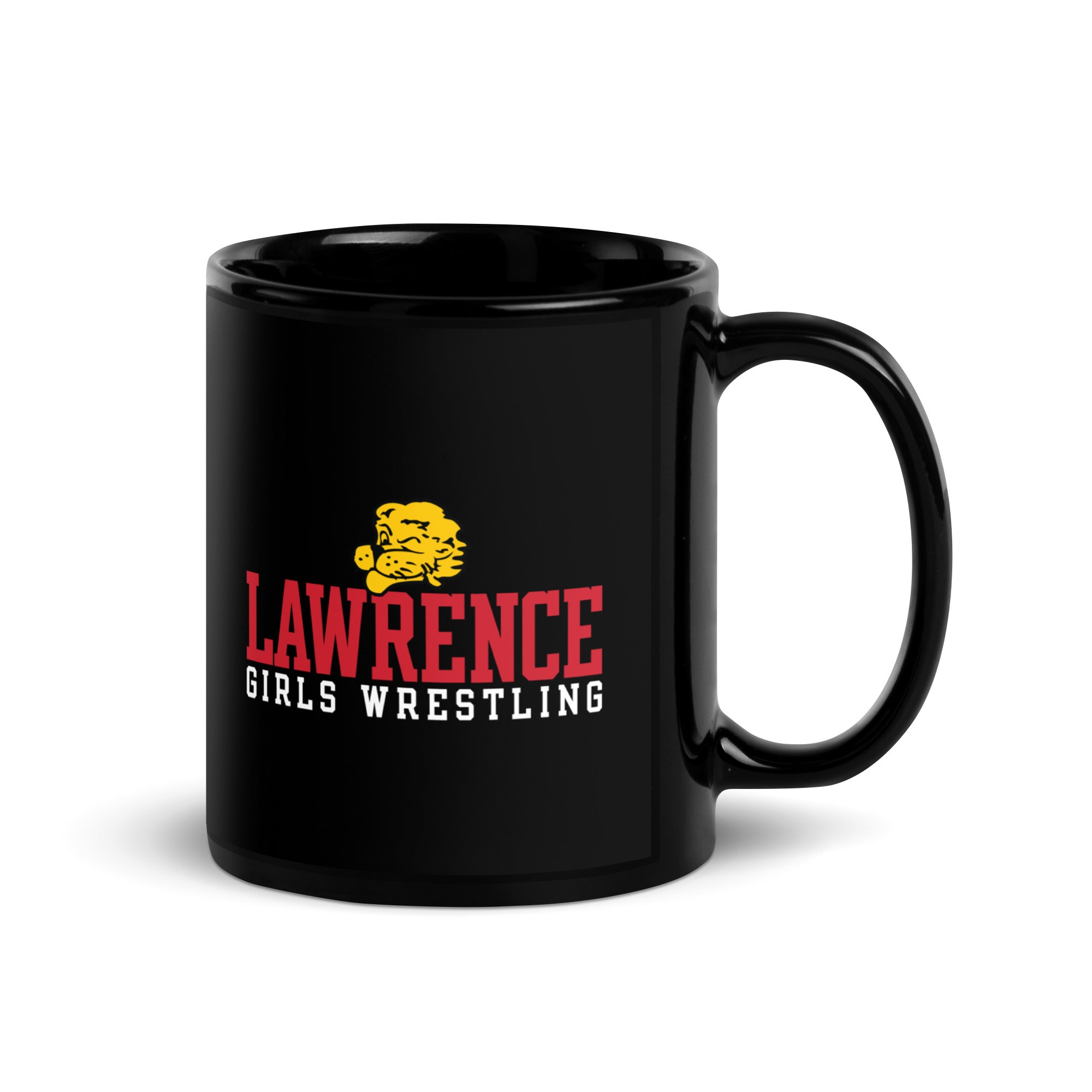 Lawrence Girls Wrestling  Black Glossy Mug