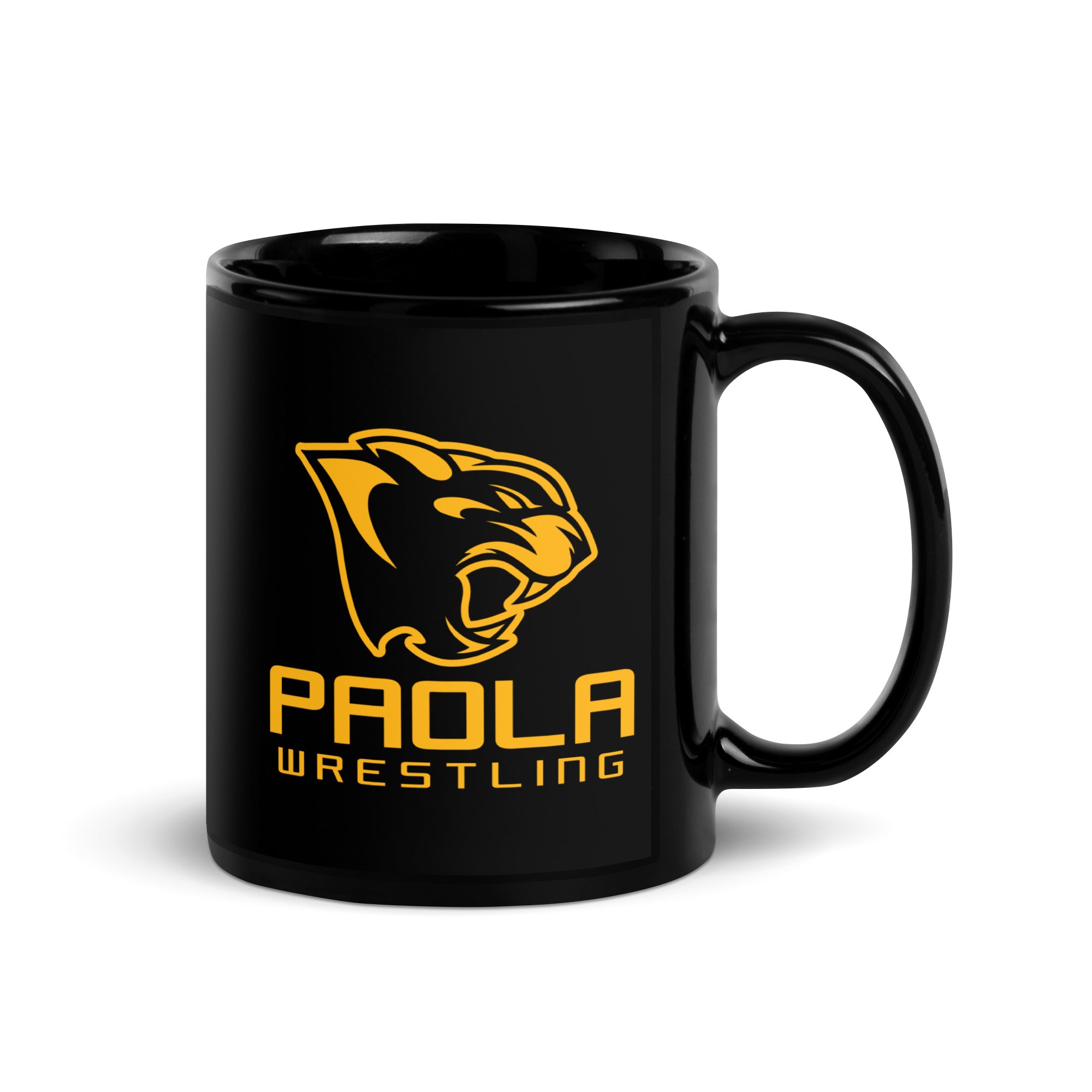 Paola Wrestling Black Glossy Mug