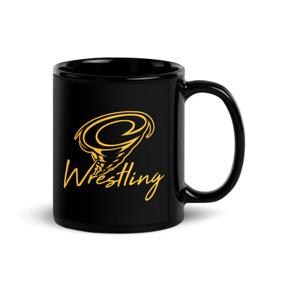Denver Wrestling Black Glossy Mug