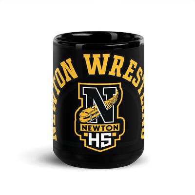 Newton High School Wrestling  Black Glossy Mug