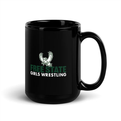 Lawrence Free State Girls Wrestling  Black Glossy Mug