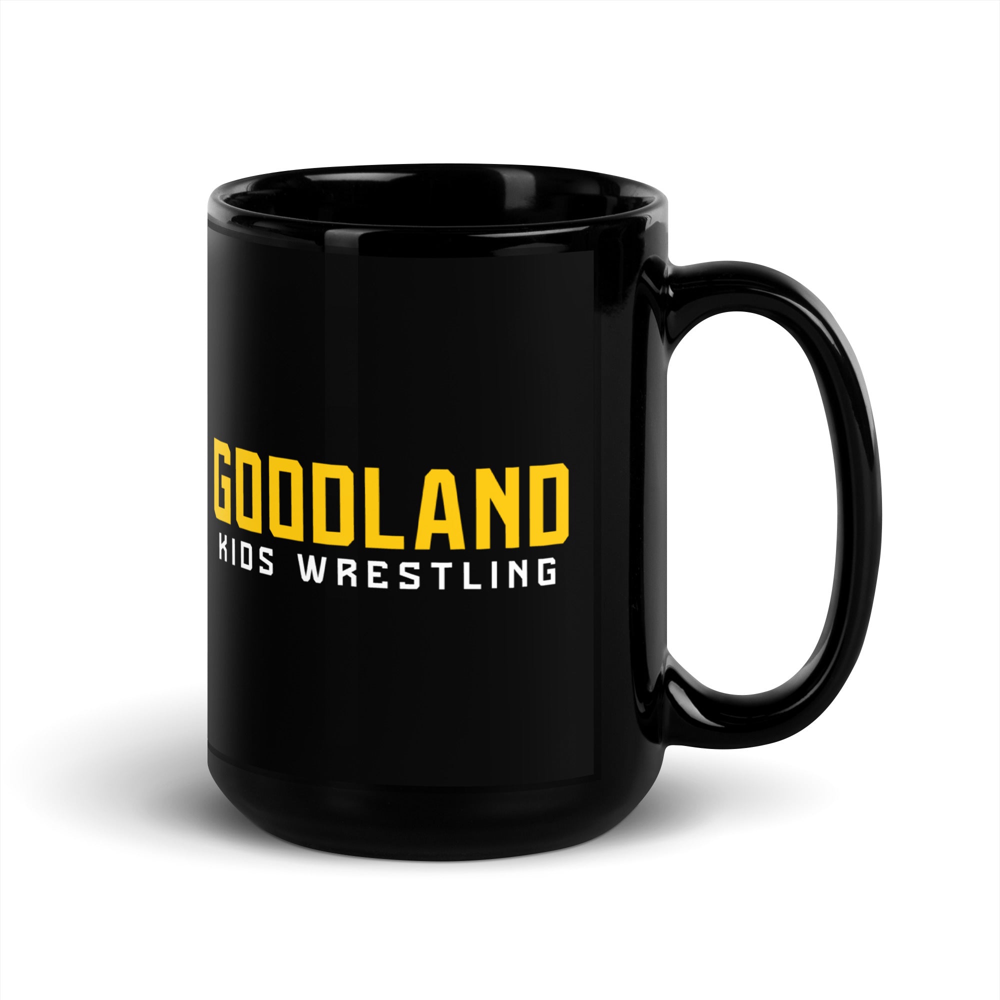 Goodland Kids Wrestling Black Glossy Mug