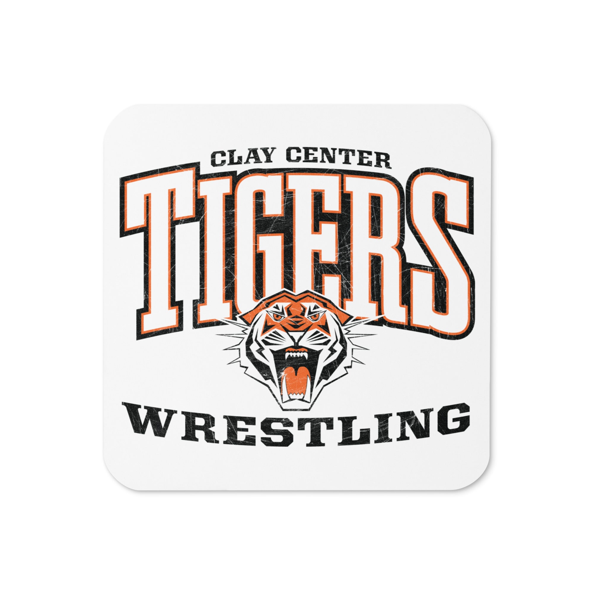 Clay Center Community HS Wrestling Cork Back Coaster
