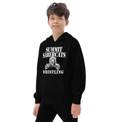 Summit Trail Middle School Wrestling  Front Design Only Kids Fleece Hoodie
