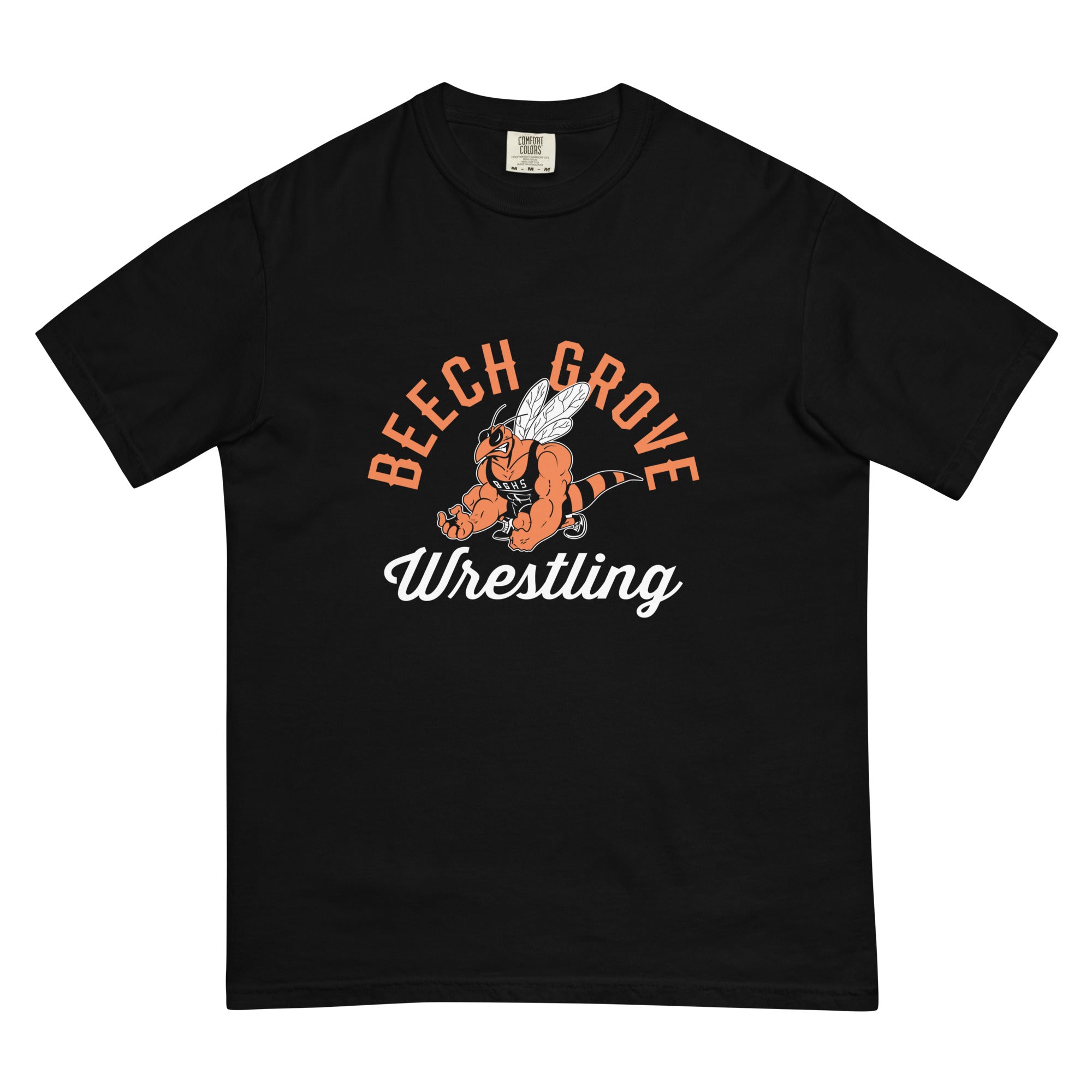 Beech Grove Wrestling Mens Garment-Dyed Heavyweight T-Shirt
