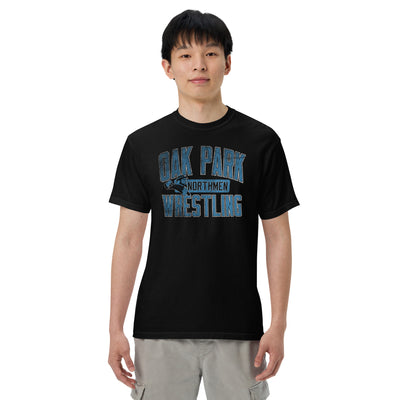 Oak Park Northmen Wrestling Mens Garment-Dyed Heavyweight T-Shirt