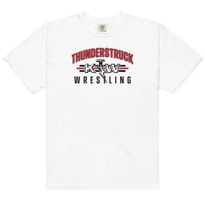 KTW Kansas Thunderstruck Wrestling Mens Garment-Dyed Heavyweight T-Shirt