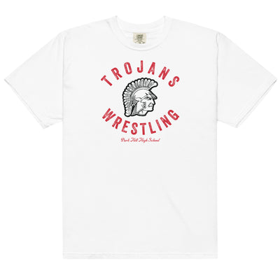 Park Hill Wrestling Trojans Mens Garment-Dyed Heavyweight T-Shirt