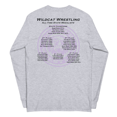 Wildcat Wrestling All-Time State Medalists 2024 Men’s Long Sleeve Shirt
