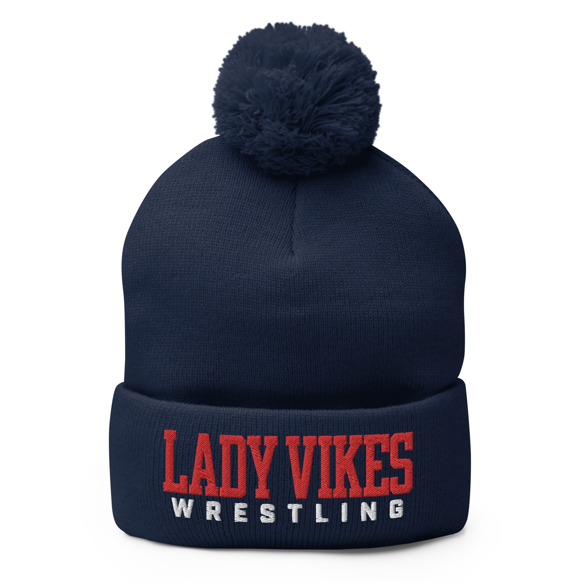 Lady Vikes Wrestling Pom-Pom Knit Cap