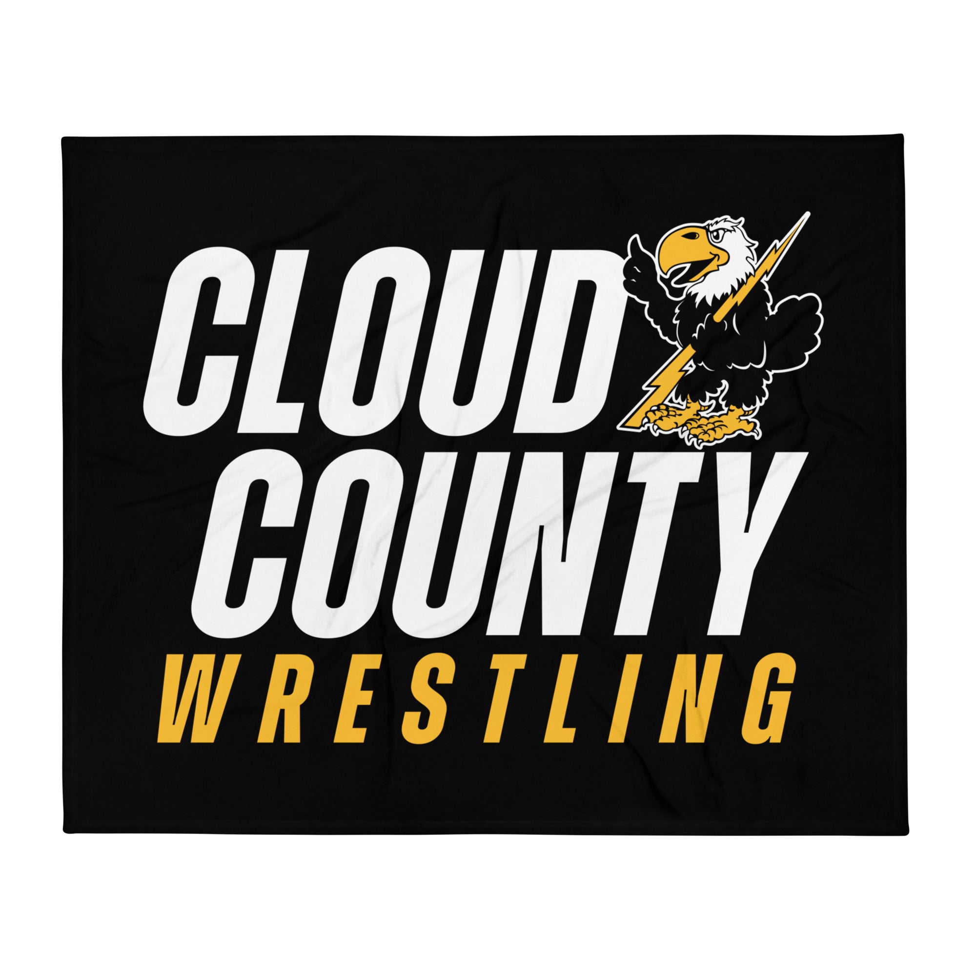 Cloud County CC Wrestling Throw Blanket 50 x 60
