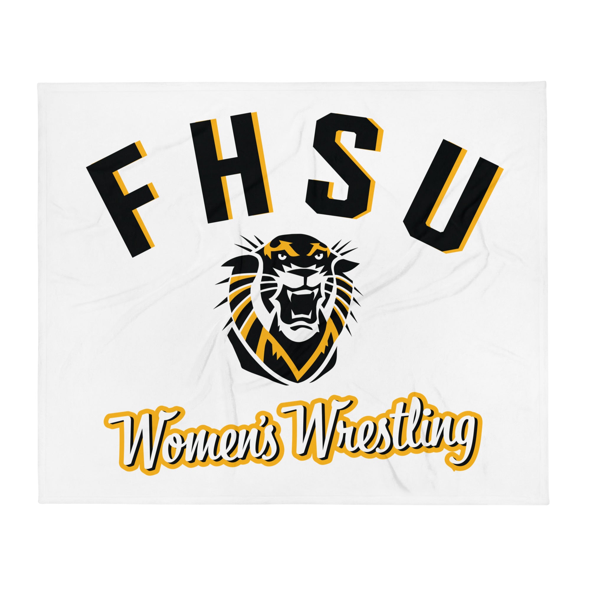 Fort Hays Women's Wrestling Grey Throw Blanket 50 x 60