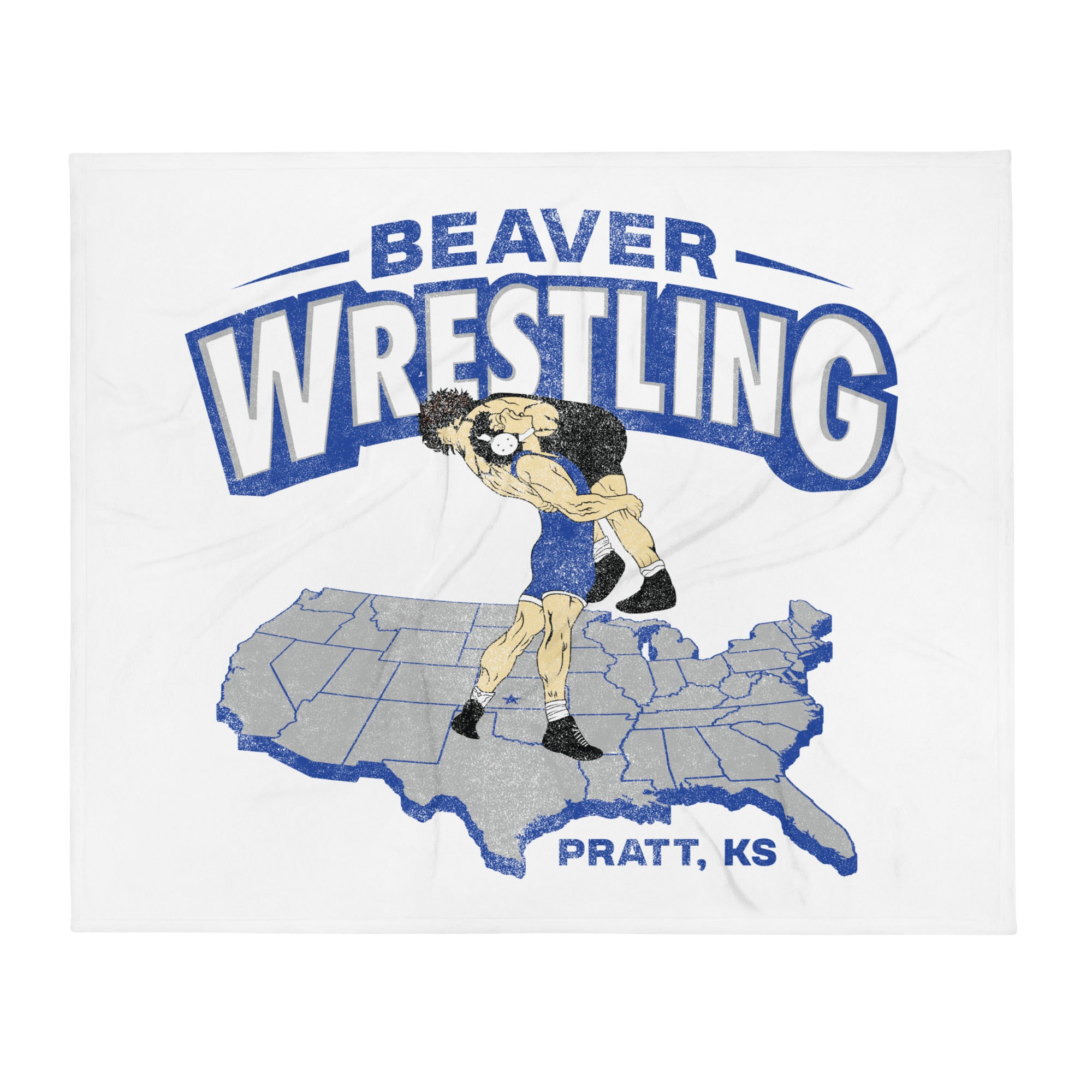 Pratt Community College Beaver Wrestling USA Throw Blanket 50 x 60
