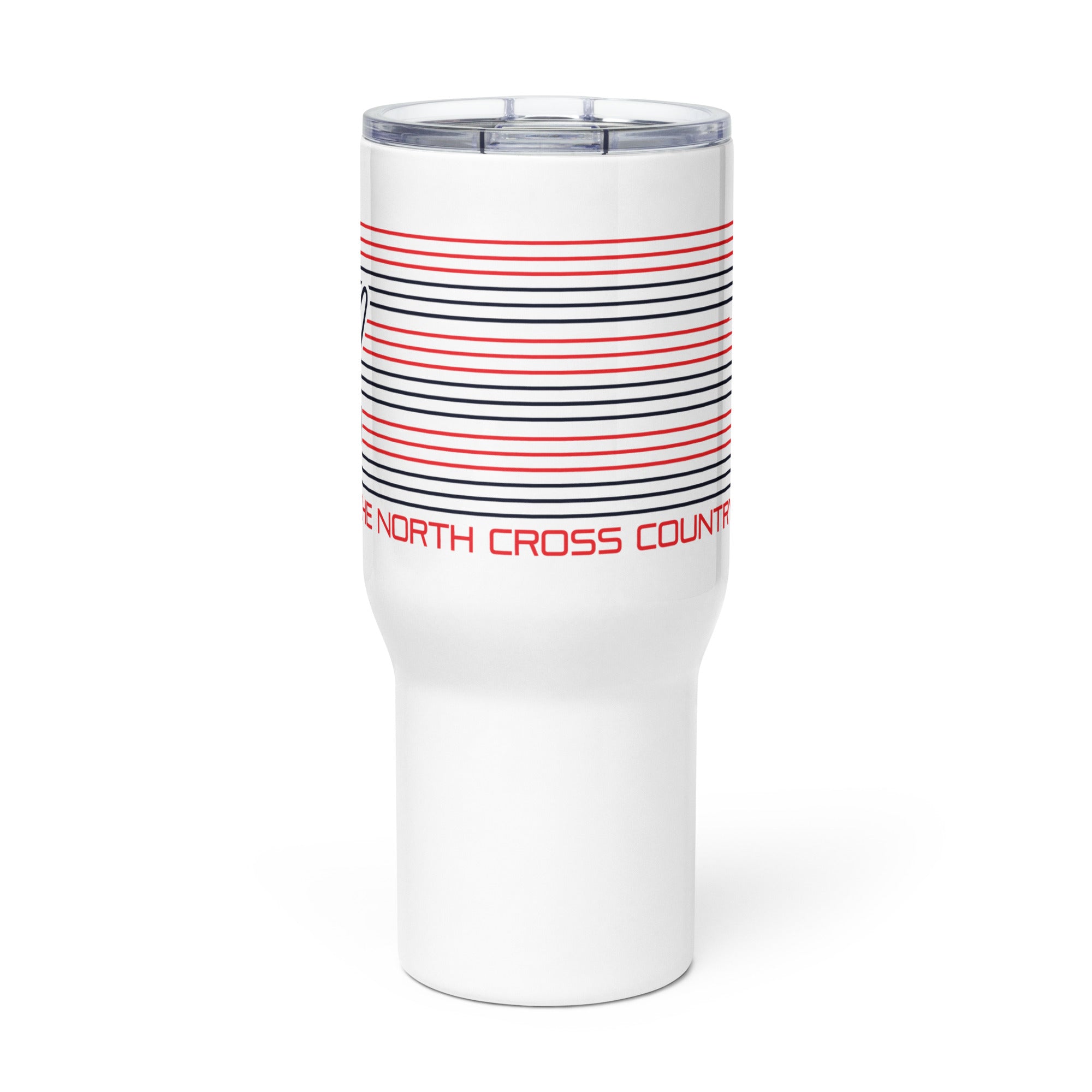 Olathe North Cross Country Travel mug with a handle