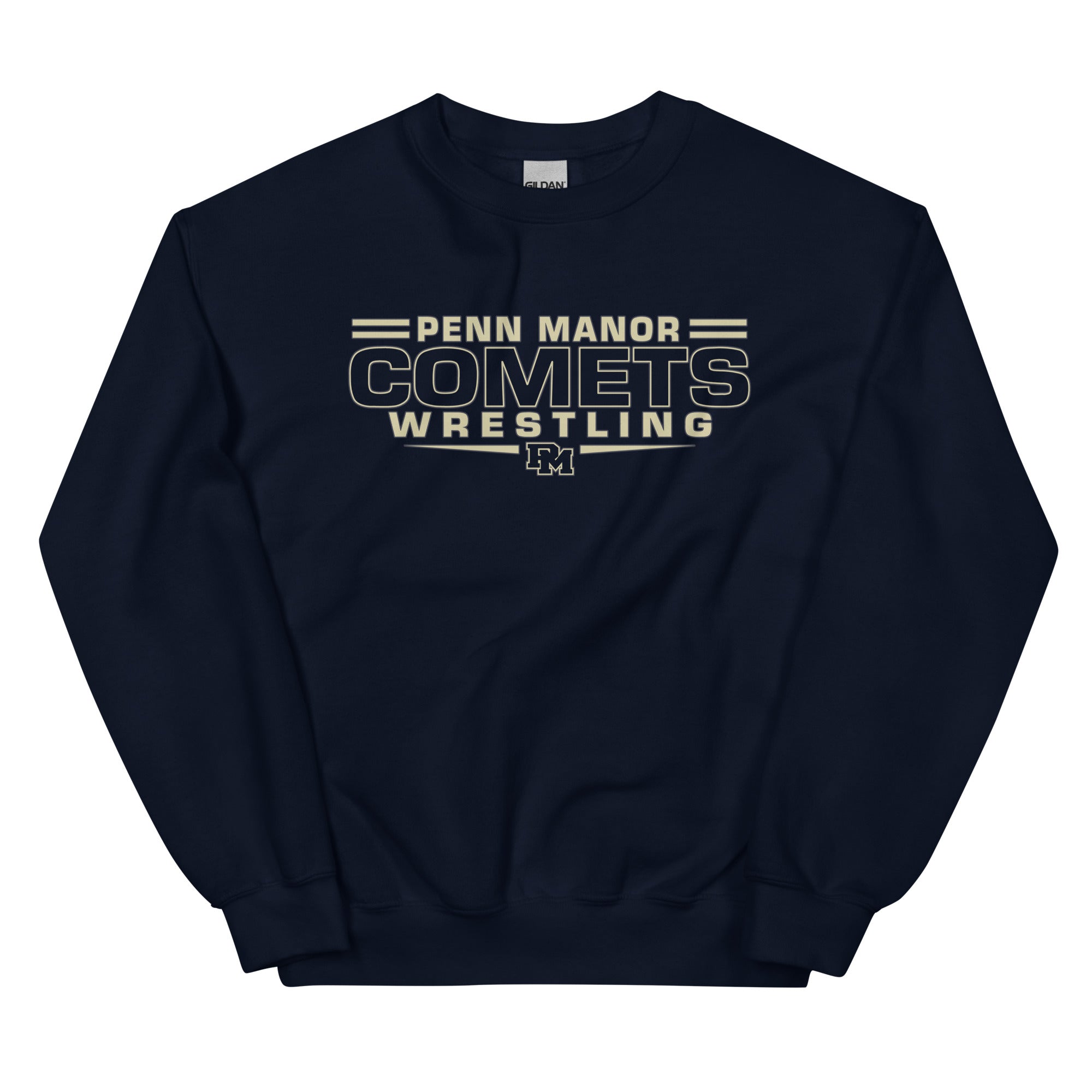 Penn Manor Comets Wrestling  Navy Unisex Crew Neck Sweatshirt