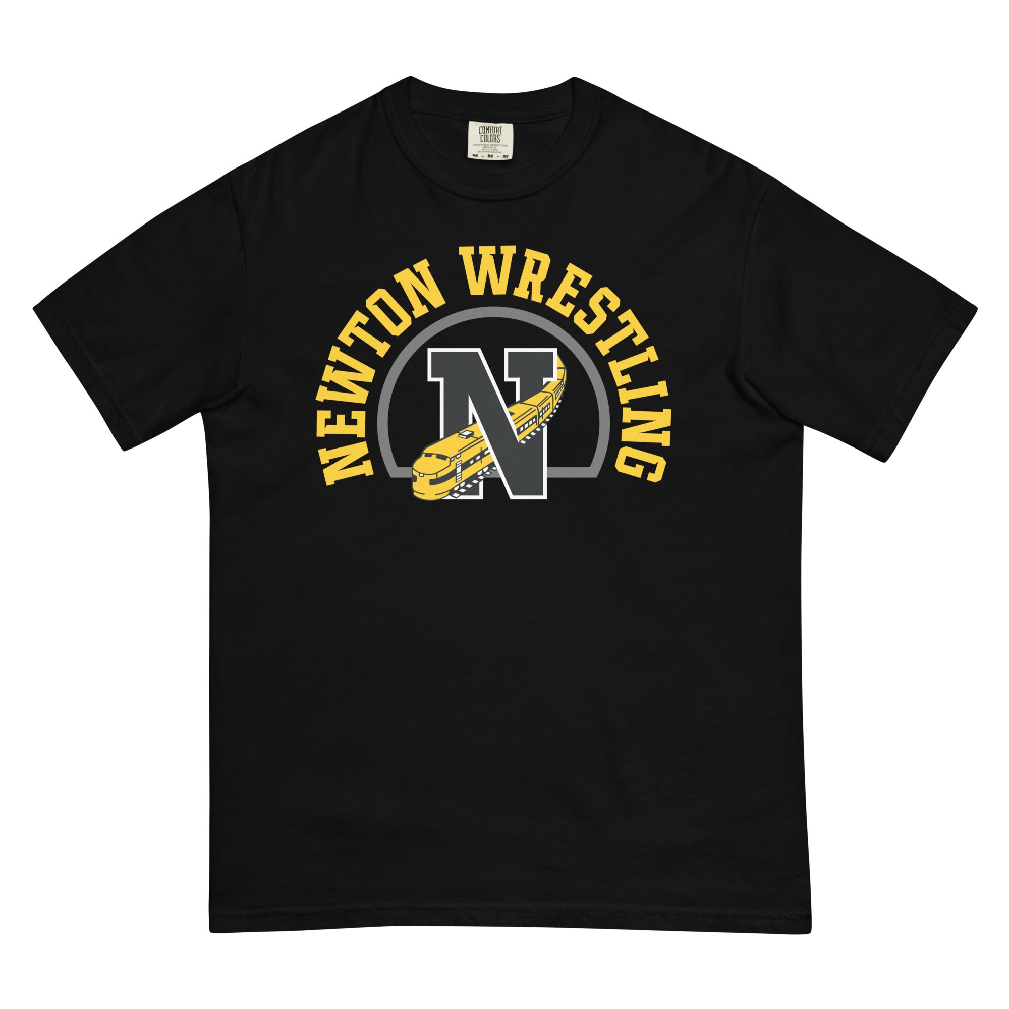 Newton High School Wrestling  Mens Garment-Dyed Heavyweight T-Shirt