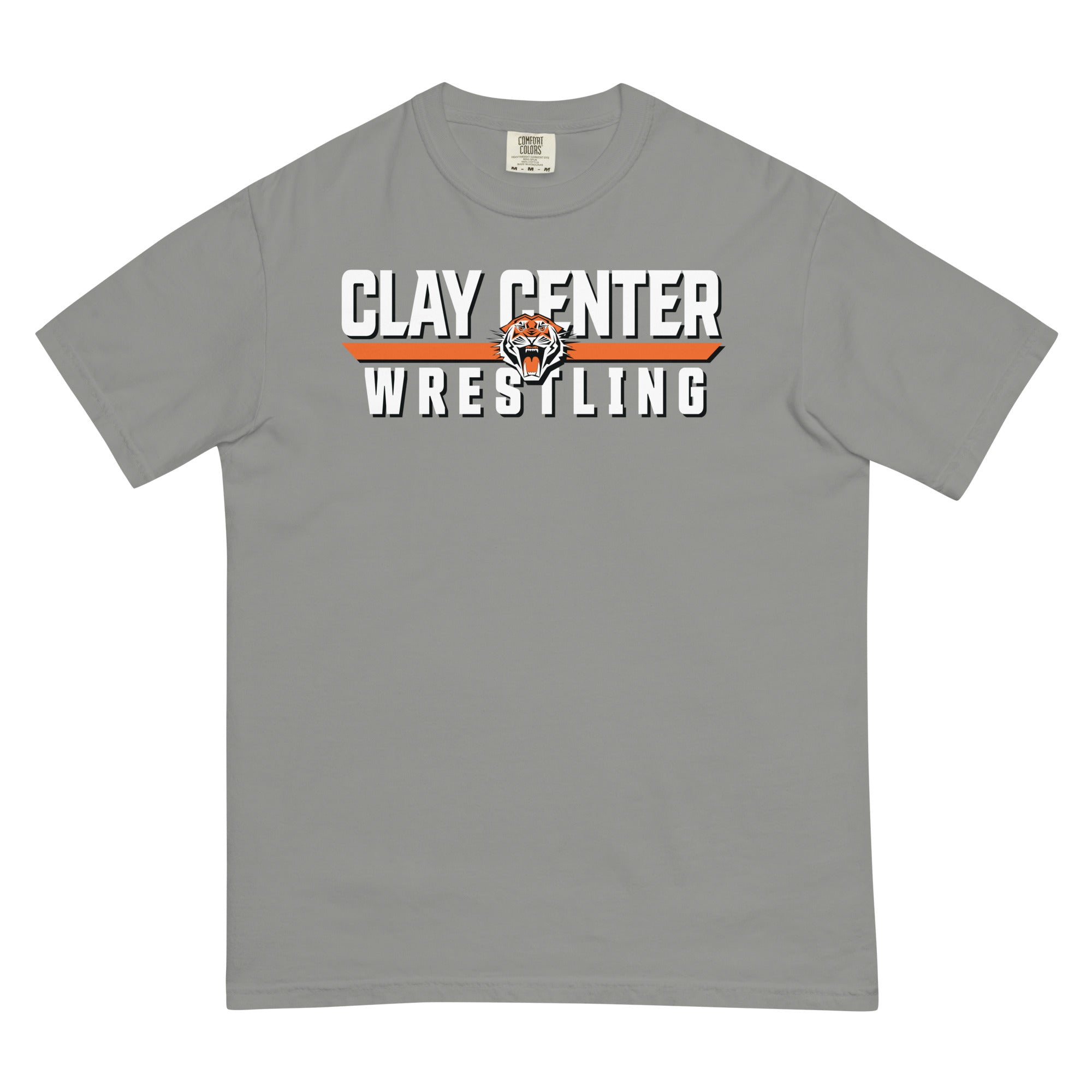 Clay Center Wrestling Mens Garment-Dyed Heavyweight T-Shirt