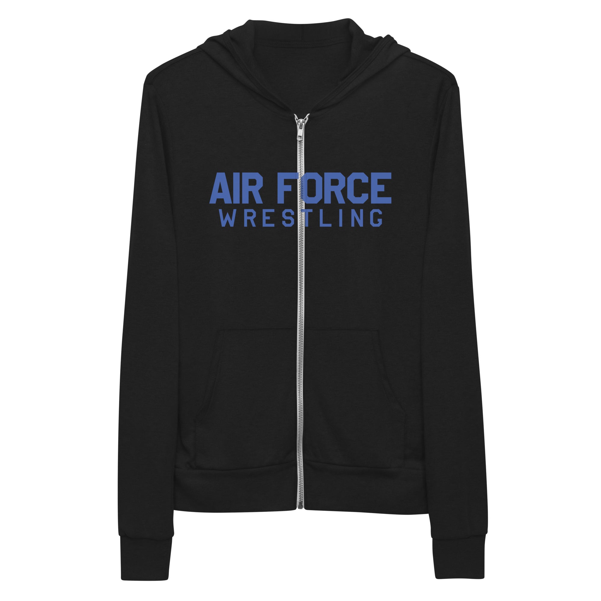 Air Force Wrestling Embroidered Unisex Lightweight Zip Hoodie