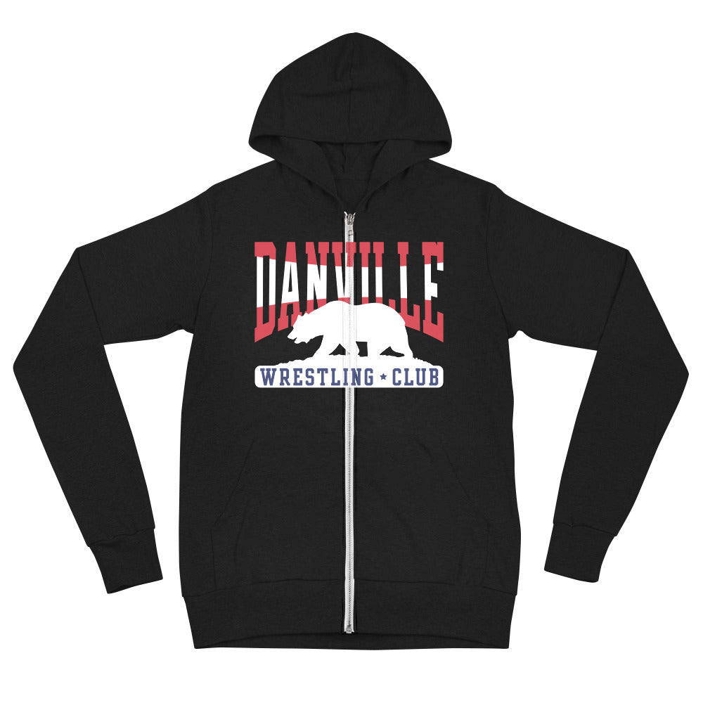 Danville Wrestling Club Black Unisex Lightweight Zip Hoodie
