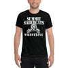 Summit Trail Middle School Wrestling  Front Design Only Unisex Tri-Blend T-Shirt