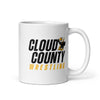 Cloud County CC Wrestling White Glossy Mug