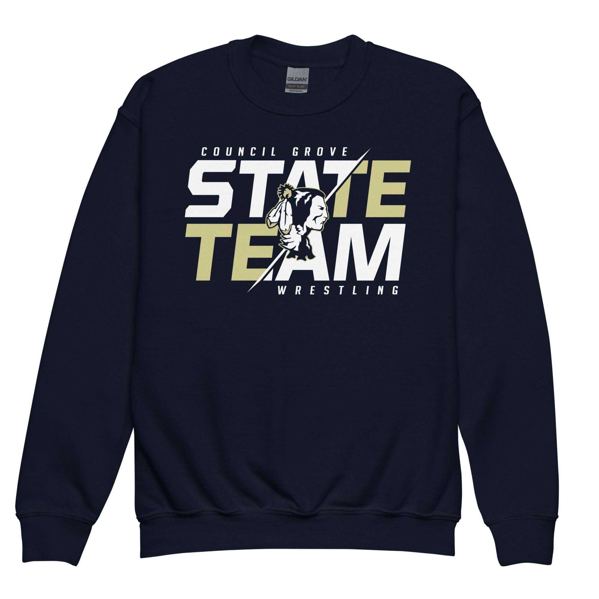 Council Grove Wrestling State Team 2023 Youth crewneck sweatshirt