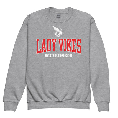 Lady Vikes Wrestling Youth Crewneck Sweatshirt