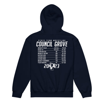 Council Grove Wrestling State Team 2023 Youth heavy blend hoodie