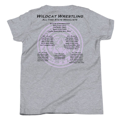 Wildcat Wrestling All-Time State Medalists 2024 Youth Short Sleeve T-Shirt