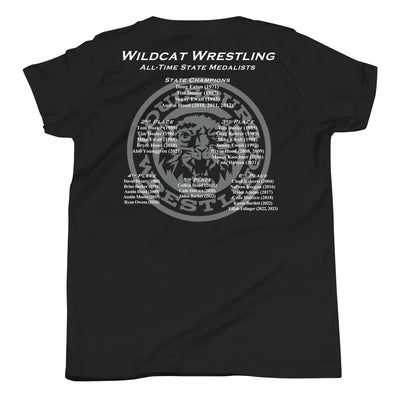 Wildcat Wrestling All-Time State Medalists 2024 Youth Short Sleeve T-Shirt