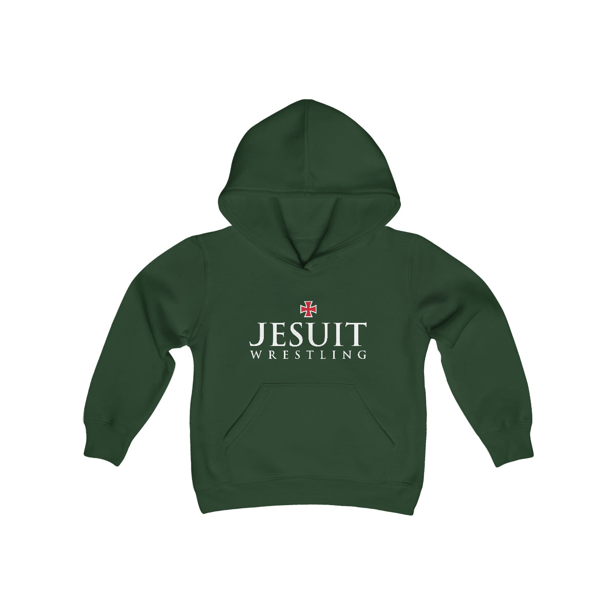 Strake Jesuit Wrestling Forest Youth Heavy Blend Hooded Sweatshirt