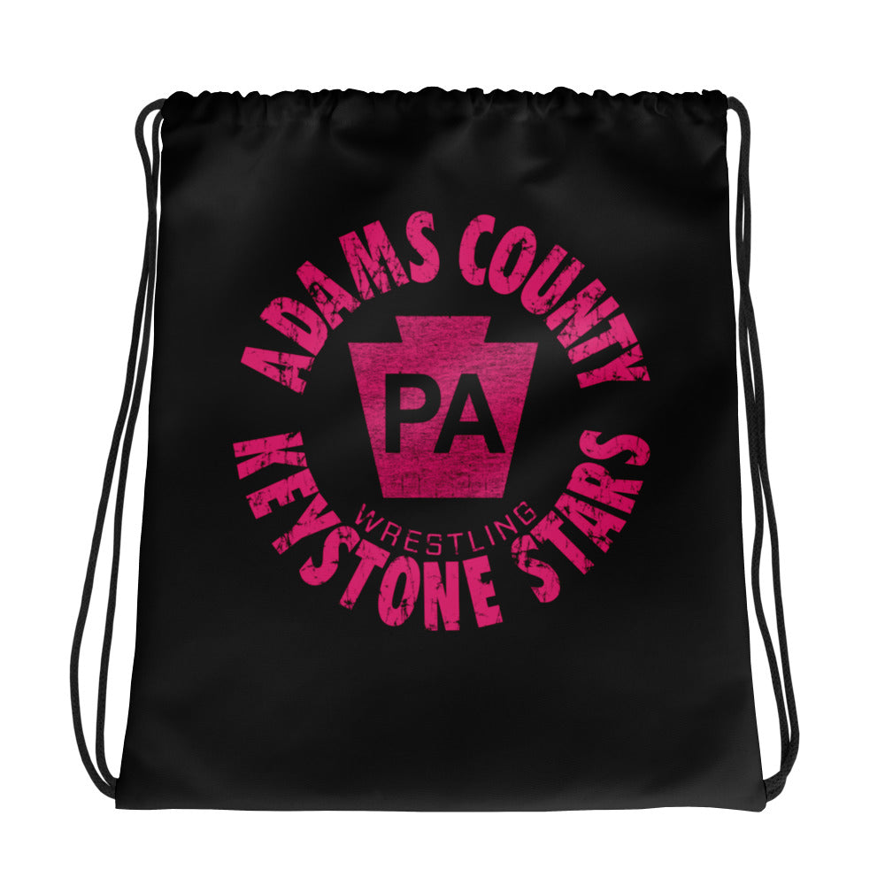Keystone Stars Wrestling Club Pink All-Over Print Drawstring Bag