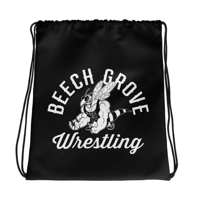 Beech Grove Wrestling All-Over Print Drawstring Bag