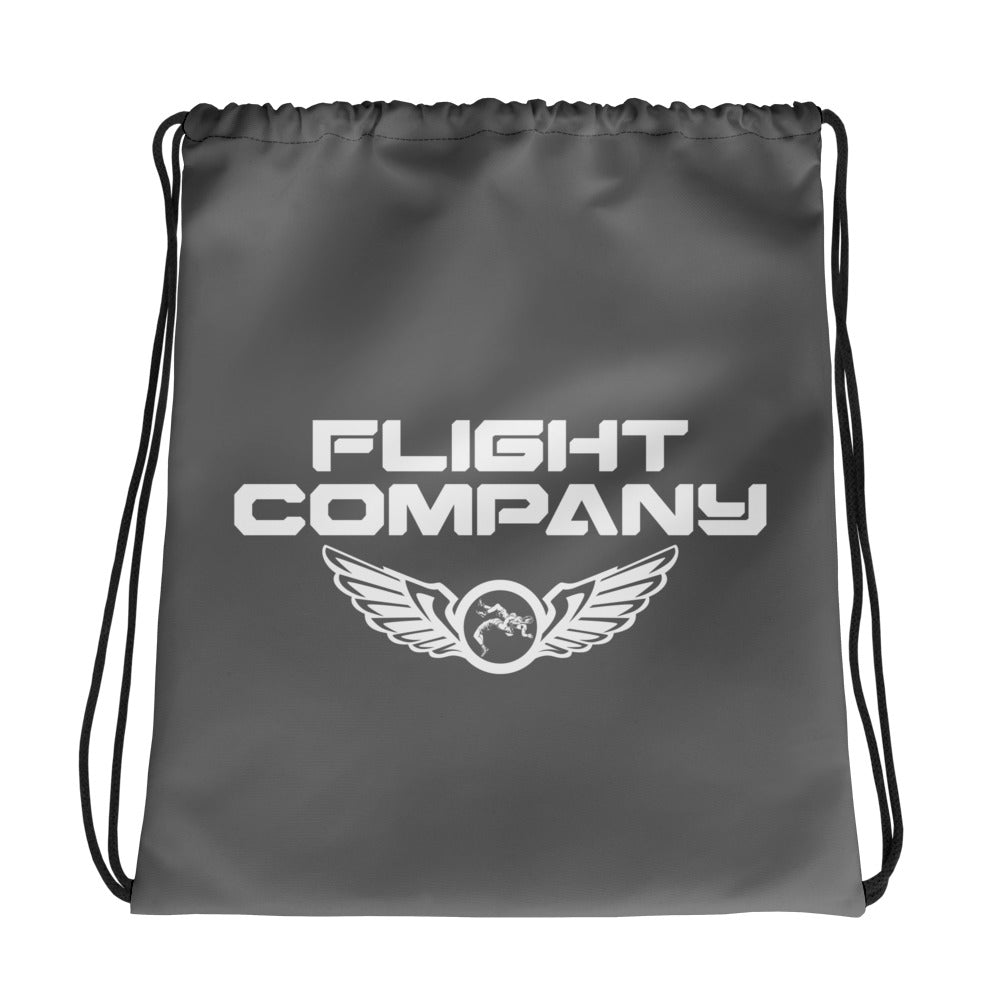 Flight Company  Grey All-Over Print Drawstring Bag