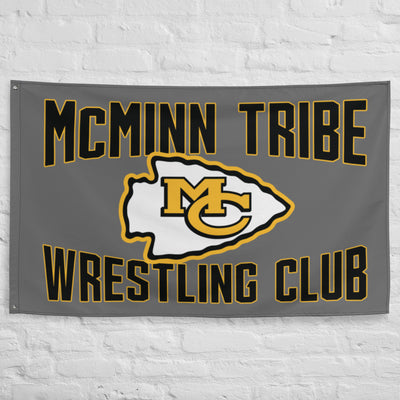 McMinn Tribe Wrestling Club  Grey All-Over Print Flag