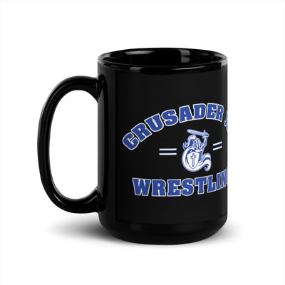 Crusader Jr. Wrestling 1 Black Glossy Mug