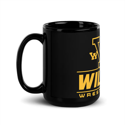 Wildcat Wrestling Club  Black Glossy Mug