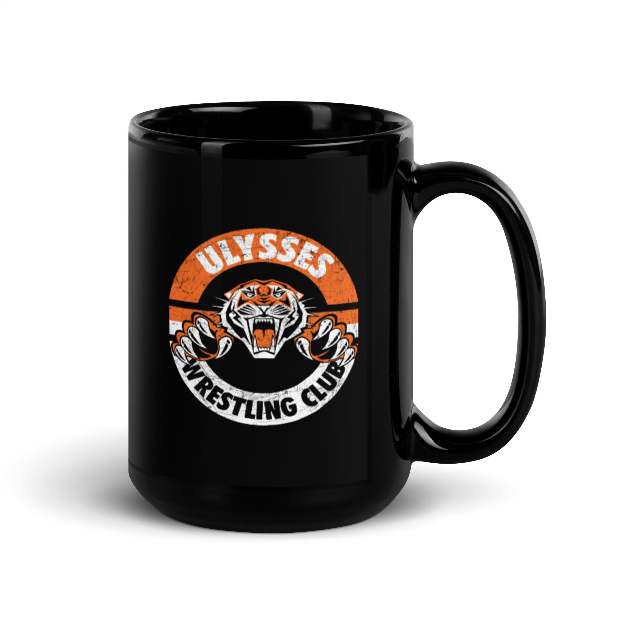 Ulysses Wrestling Club Black Glossy Mug