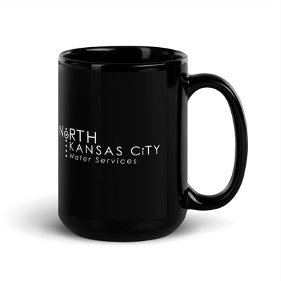 North Kansas City Water Services  Black Glossy Mug